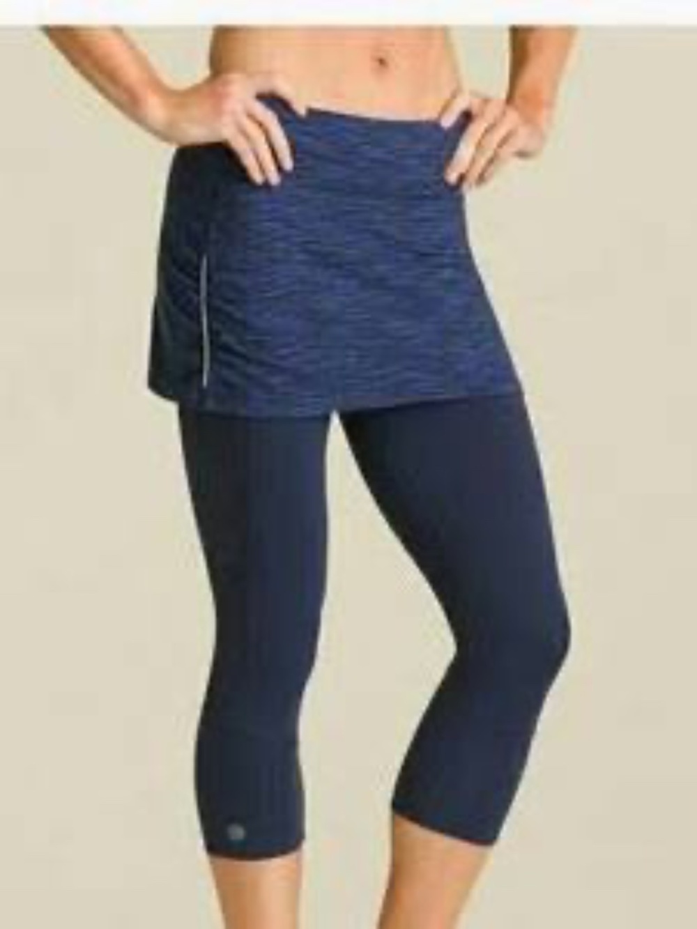 Athlete Aurora Contender 2 In 1 Skirt Capri Legging, Blue, XS